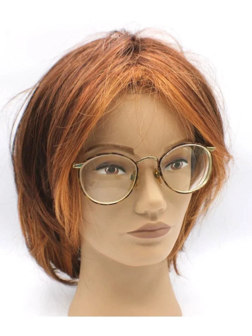 Brooks Brothers Gold Tortoise Shell Round Eyeglass Frames Leather Case 49-19-135